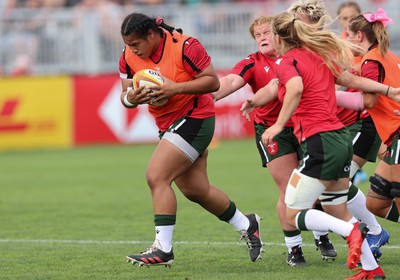 270822 - Canada Women v Wales Women, Summer 15’s World Cup Warm up match - Sisilia Tuipulotu of Wales during warm up