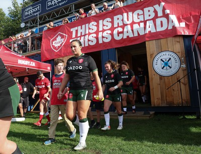 270822 - Canada Women v Wales Women, Summer 15’s World Cup Warm up match - Siwan Lillicrap of Wales walks out for the start of the match