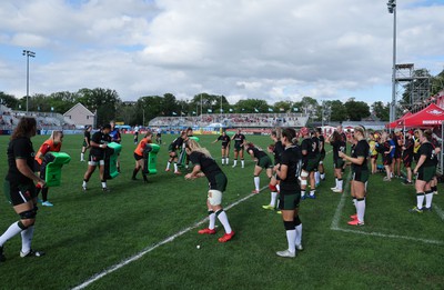 270822 - Canada Women v Wales Women, Summer 15’s World Cup Warm up match - The Wales team warm up