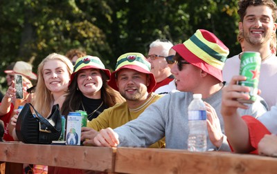 270822 - Canada Women v Wales Women, Summer 15’s World Cup Warm up match - Wales supporters at the match