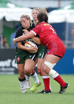 270822 - Canada Women v Wales Women, Summer 15’s World Cup Warm up match - Kelsey Jones of Wales is tackled