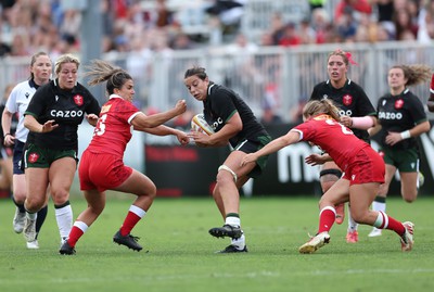 270822 - Canada Women v Wales Women, Summer 15’s World Cup Warm up match - Sioned Harries of Wales charges forward