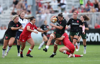 270822 - Canada Women v Wales Women, Summer 15’s World Cup Warm up match - Sioned Harries of Wales charges forward