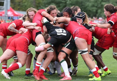 270822 - Canada Women v Wales Women, Summer 15’s World Cup Warm up match - Siwan Lillicrap of Wales is caught up in the maul