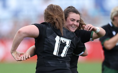 270822 - Canada Women v Wales Women, Summer 15’s World Cup Warm up match - Eloise Hayward of Wales with Caryl Thomas of Wales