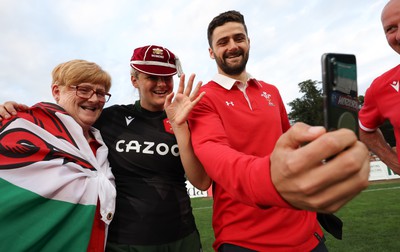 270822 - Canada Women v Wales Women, Summer 15’s World Cup Warm up match - Carys Williams-Morris of Wales takes to family after receiving her first cap