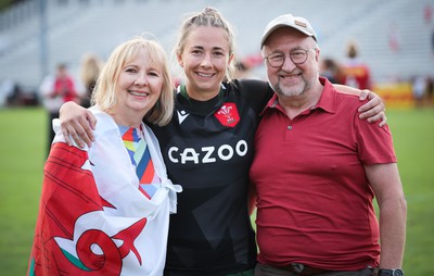 270822 - Canada Women v Wales Women, Summer 15’s World Cup Warm up match - Elinor Snowsill of Wales with her family