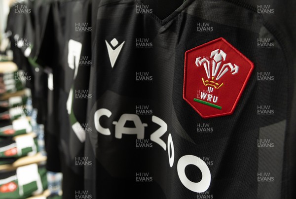 270822 - Canada Women v Wales Women, Summer 15’s World Cup Warm up match - Wales match shirts are set out in the changing room ahead of the match