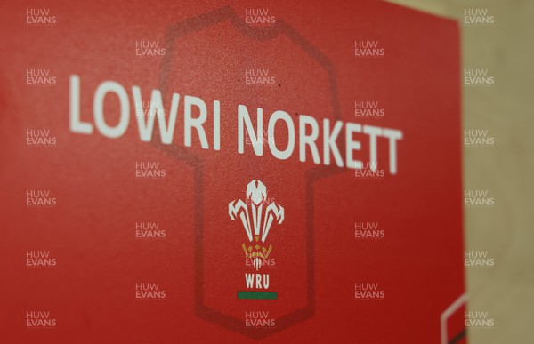 270822 - Canada Women v Wales Women, Summer 15’s World Cup Warm up match - Lowri Norkett’s name plate in the changing room