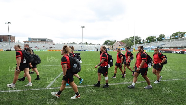 270822 - Canada Women v Wales Women, Summer 15’s World Cup Warm up match - Players arrive at the ground ahead of the match