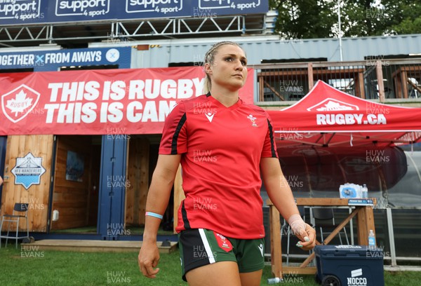270822 - Canada Women v Wales Women, Summer 15’s World Cup Warm up match - Lowri Norkett of Wales walk out for warm up