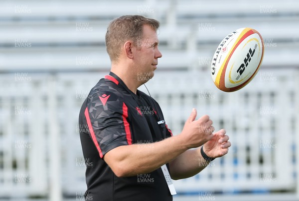 270822 - Canada Women v Wales Women, Summer 15’s World Cup Warm up match - Wales head coach Ioan Cunningham during warm up