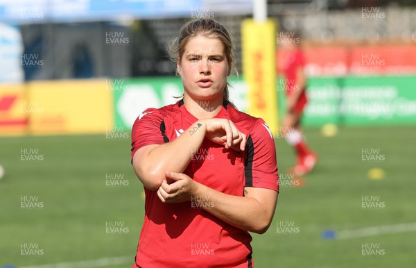 270822 - Canada Women v Wales Women, Summer 15’s World Cup Warm up match - Beth Lewis of Wales during warm up