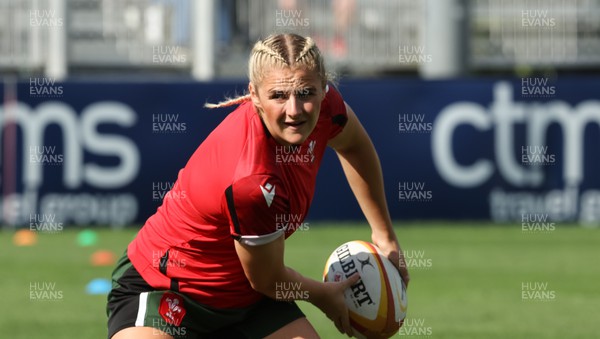270822 - Canada Women v Wales Women, Summer 15’s World Cup Warm up match - Carys Williams-Morris of Wales during warm up