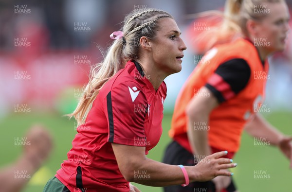 270822 - Canada Women v Wales Women, Summer 15’s World Cup Warm up match - Lowri Norkett of Wales during warm up