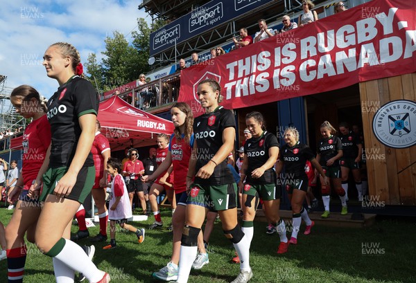 270822 - Canada Women v Wales Women, Summer 15’s World Cup Warm up match - Jasmine Joyce of Wales walks out for the start of the match