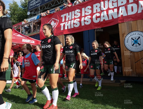 270822 - Canada Women v Wales Women, Summer 15’s World Cup Warm up match - Ffion Lewis of Wales walks out for the start of the match