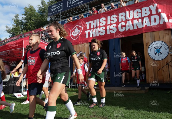 270822 - Canada Women v Wales Women, Summer 15’s World Cup Warm up match - Eloise Hayward of Wales walks out for the start of the match