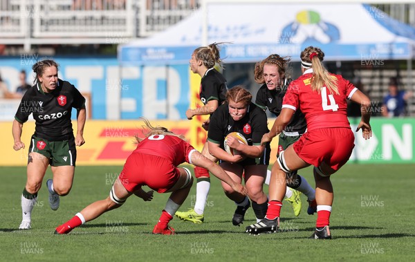 270822 - Canada Women v Wales Women, Summer 15’s World Cup Warm up match - Cara Hope of Wales charges forward