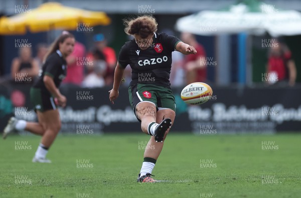 270822 - Canada Women v Wales Women, Summer 15’s World Cup Warm up match - Lleucu George of Wales restarts after a try