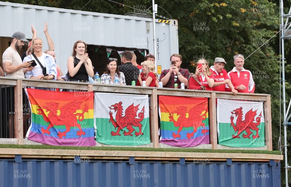 270822 - Canada Women v Wales Women, Summer 15’s World Cup Warm up match - Wales supporters look on