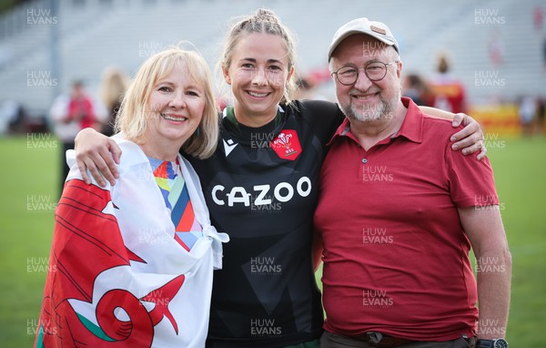 270822 - Canada Women v Wales Women, Summer 15’s World Cup Warm up match - Elinor Snowsill of Wales with her family