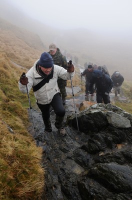 24.03.10 -  Brains Captains Kilimanjaro Climb - Ieuan Evans during a climb up Snowdon in training for the Brains Captains Kilimanjaro Climb. 