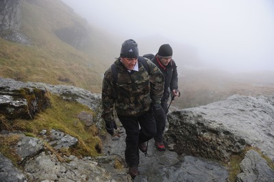 24.03.10 -  Brains Captains Kilimanjaro Climb - Mike Hall(left) during a climb up Snowdon in training for the Brains Captains Kilimanjaro Climb. 