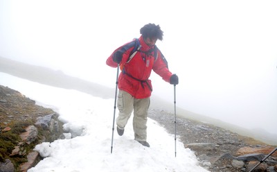 24.03.10 -  Brains Captains Kilimanjaro Climb - Colin Charvis during a climb up Snowdon in training for the Brains Captains Kilimanjaro Climb. 