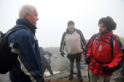 24.03.10 -  Brains Captains Kilimanjaro Climb - Eddie Butler, Garin Jenkins and Colin Charvis during a climb up Snowdon in training for the Brains Captains Kilimanjaro Climb. 