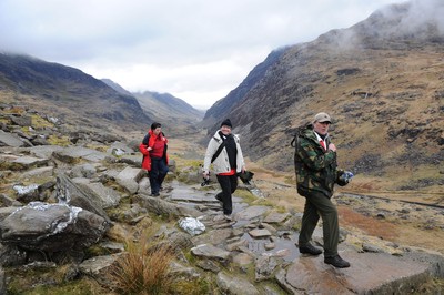 24.03.10 -  Brains Captains Kilimanjaro Climb - Robert Norster(right) and Ieuan Evans during a climb up Snowdon in training for the Brains Captains Kilimanjaro Climb. 