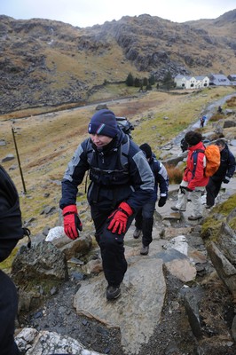 24.03.10 -  Brains Captains Kilimanjaro Climb - Emyr Lewis during a climb up Snowdon in preparation for the Brains Captains Kilimanjaro Climb. 