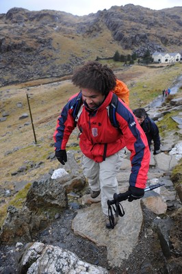 24.03.10 -  Brains Captains Kilimanjaro Climb - Colin Charvis during a climb up Snowdon in preparation for the Brains Captains Kilimanjaro Climb. 