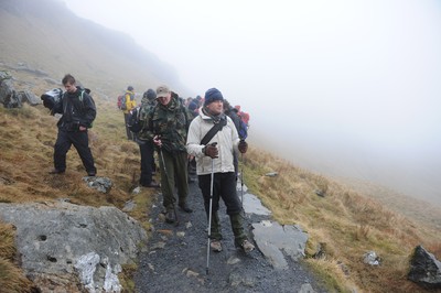 24.03.10 -  Brains Captains Kilimanjaro Climb - Robert Norster(left) and Ieuan Evans during a climb up Snowdon in preparation for the Brains Captains Kilimanjaro Climb. 