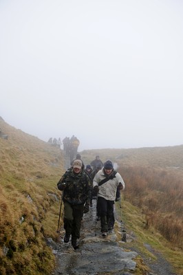 24.03.10 -  Brains Captains Kilimanjaro Climb - Robert Norster(left) and Ieuan Evans during a climb up Snowdon in preparation for the Brains Captains Kilimanjaro Climb. 