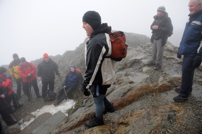 24.03.10 -  Brains Captains Kilimanjaro Climb - Garin Jenkins and Eddie Butler(right)during a climb up Snowdon in preparation for the Brains Captains Kilimanjaro Climb. 