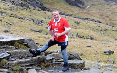 24.03.10 -  Brains Captains Kilimanjaro Climb - Garin Jenkins after a climb up Snowdon in preparation for the Brains Captains Kilimanjaro Climb. 