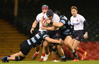 081221 - Cardiff and Vale College v Llandovery College - Nationals Schools and Colleges Cup Final - Adam Davies of Llandovery