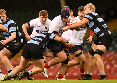 081221 - Cardiff and Vale College v Llandovery College - Nationals Schools and Colleges Cup Final - Adam Davies of Llandovery