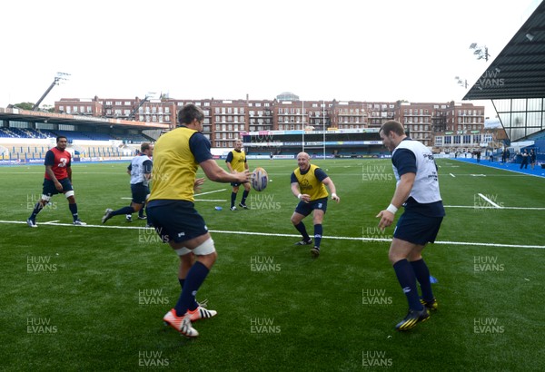 200813 - Cardiff Blues Artificial Pitch Unveiling at Cardiff Arms Park -Cardiff Blues players train on the new artificial pitch at Cardiff Arms Park