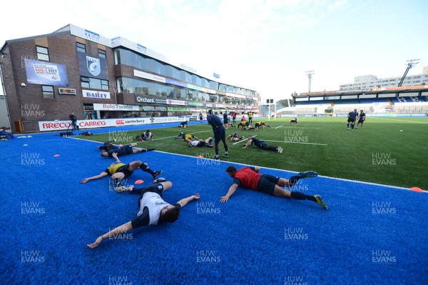 200813 - Cardiff Blues Artificial Pitch Unveiling at Cardiff Arms Park -Cardiff Blues players train on the new artificial pitch at Cardiff Arms Park