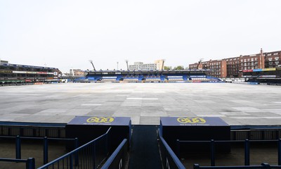 160420 -  A general view Cardiff Arms Park as the NHS uses the space to facilitate the operation at Principality Stadium during the COVID-19 coronavirus outbreak