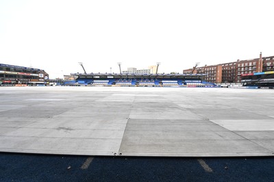 160420 -  A general view Cardiff Arms Park as the NHS uses the space to facilitate the operation at Principality Stadium during the COVID-19 coronavirus outbreak