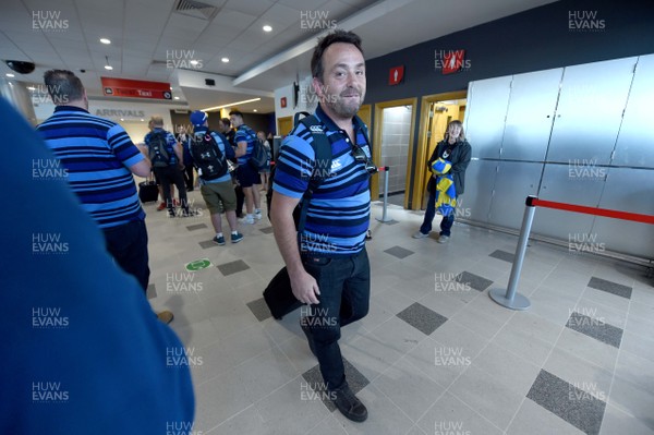 130518 - Cardiff Blues Arrival - Matt Sherratt arrives at Cardiff Airport after winning the European Rugby Challenge Cup