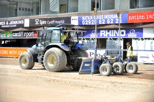 120713 - Cardiff Blues Pitch - The new artificial pitch starts to take place