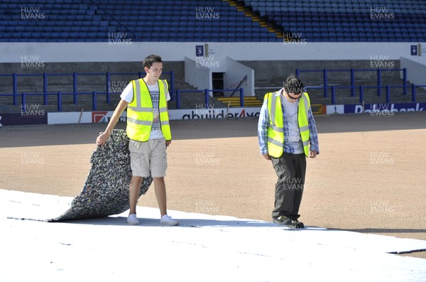 120713 - Cardiff Blues Pitch - The new artificial pitch starts to take place