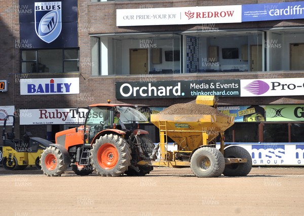 120713 - Cardiff Blues Pitch - The new artificial pitch starts to take place