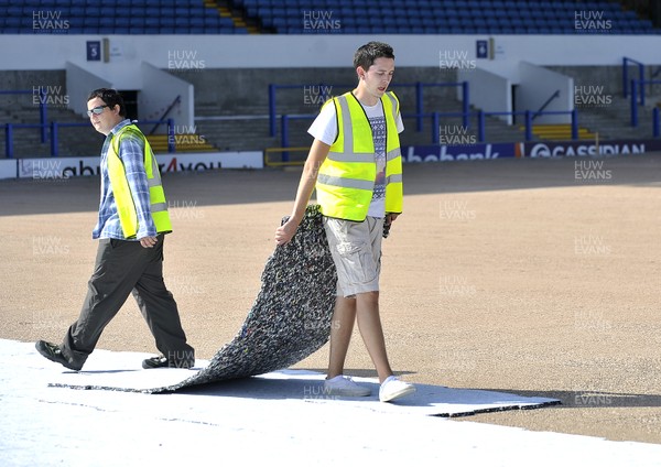 120713 - Cardiff Blues Pitch - The new artificial pitch starts to take place