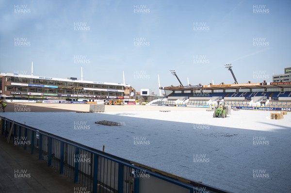 120713 - Cardiff Blues Pitch - The new artificial pitch starts to take place