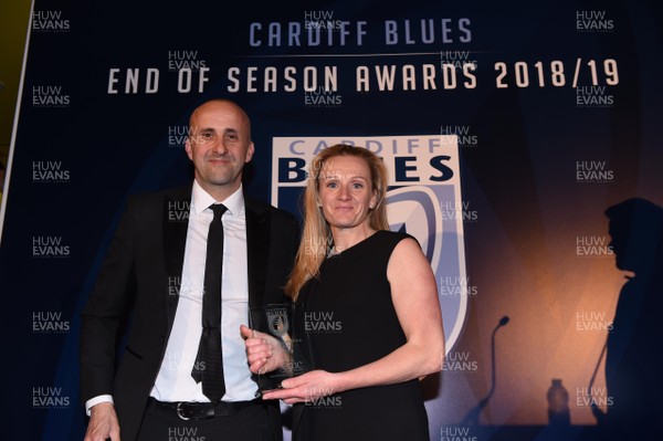 090519 - Cardiff Blues Awards - Laura Davies receives the Club Recognition Award